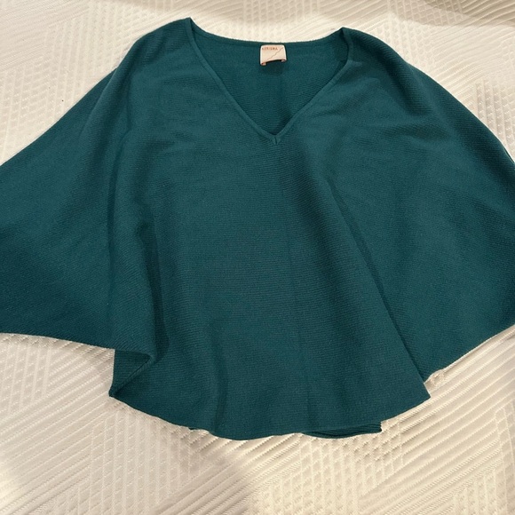 Kerisma Tops - Kerisma Deep Teal V-Neck Poncho